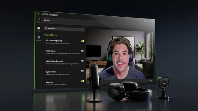NVIDIA Broadcast arayüzünde sanal arka plan ve kamera efektleri