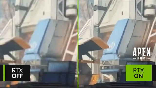 Apex Legends videosunda RTX Video Super Resolution kapalı ve açık görüntülerin NVIDIA karşılaştırması